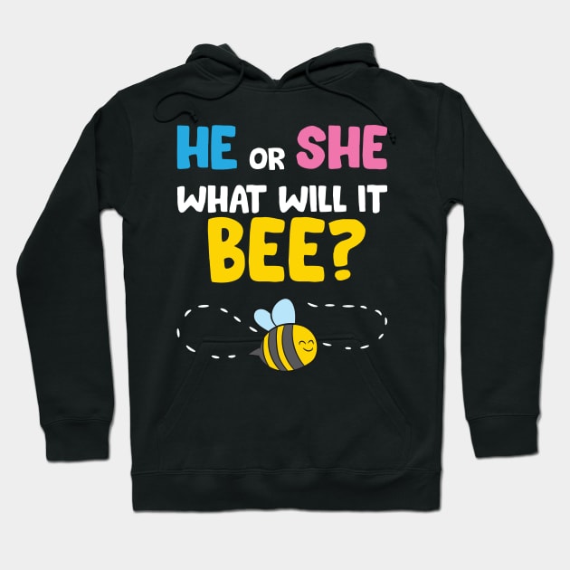 He Or She What Will It Bee Gender Reveal Pregnacy Hoodie by EQDesigns